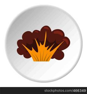 High powered explosion icon in flat circle isolated on white background vector illustration for web. High powered explosion icon circle