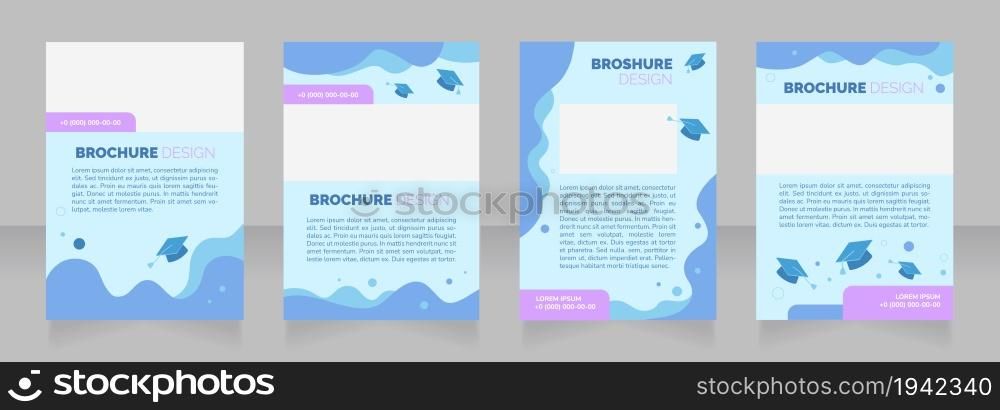 High-quality college education blank brochure layout design. Vertical poster template set with empty copy space for text. Premade corporate reports collection. Editable flyer paper pages. High-quality college education blank brochure layout design