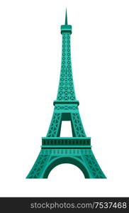 High quality, detailed most famous World landmark. An image of Paris Eiffel Tower Icon. Paris Eiffel Tower card. Travel vector. Travel illustration. Travel landmarks. Happy travel . Paris Eiffel Tower Icon.