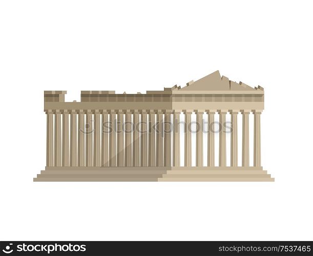 High quality, detailed most famous World landmark. Flat design of parthenon greek illustration vector. World landmark. Flat design of parthenon greek illustration vector