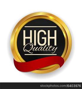 High Quality Golden Medal Icon Seal Sign Isolated on White Background. Vector Illustration EPS10. High Quality Golden Medal Icon Seal Sign Isolated on White Back