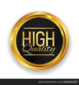 High Quality Golden Medal Icon Seal Sign Isolated on White Background. Vector Illustration EPS10. High Quality Golden Medal Icon Seal Sign Isolated on White Back