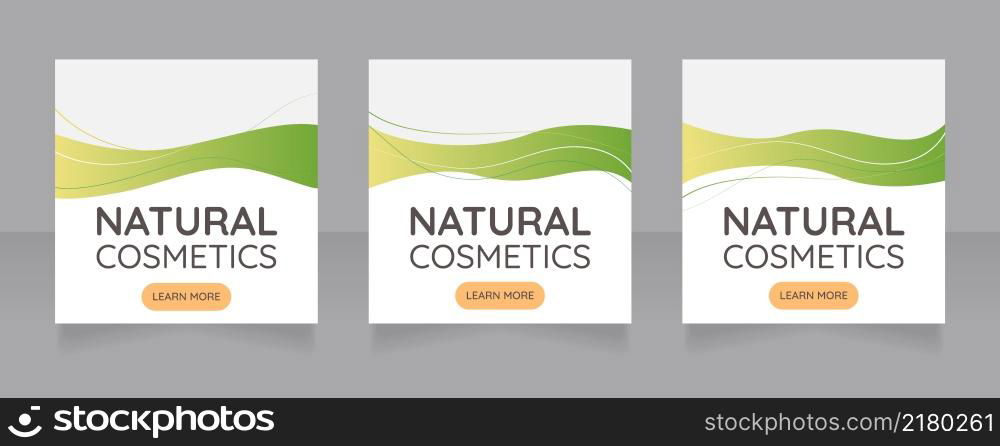 High quality makeup products web banner design template. Vector flyer with text space. Advertising placard with customized copyspace. Printable poster for advertising. Quicksand font used. High quality makeup products web banner design template