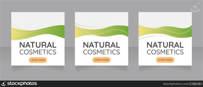 High quality makeup products web banner design template. Vector flyer with text space. Advertising placard with customized copyspace. Printable poster for advertising. Quicksand font used. High quality makeup products web banner design template