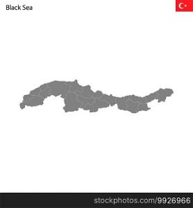 High Quality map Black Sea region of Turkey, with borders of the provinces. High Quality map Black Sea region of Turkey, with borders