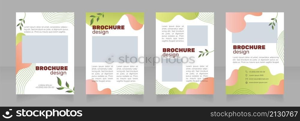 High-quality spa treatment blank brochure design. Template set with copy space for text. Premade corporate reports collection. Editable 4 paper pages. Rubik Black Regular, Nunito Light fonts used. High-quality spa treatment blank brochure design