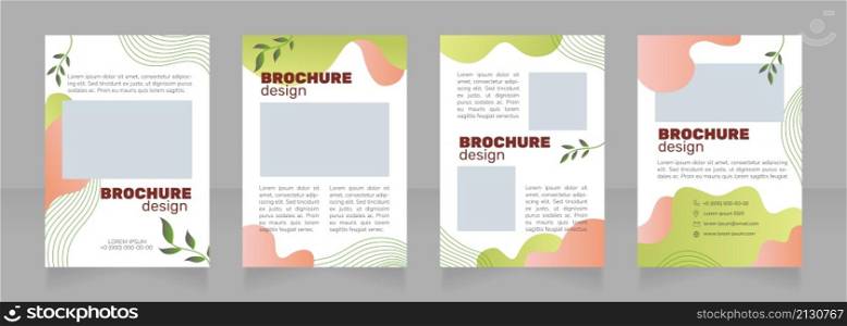 High-quality spa treatment blank brochure design. Template set with copy space for text. Premade corporate reports collection. Editable 4 paper pages. Rubik Black Regular, Nunito Light fonts used. High-quality spa treatment blank brochure design