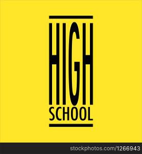 high school logo on yellow background vector illustration