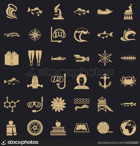High sea icons set. Simple set of 36 high sea vector icons for web for any design. High sea icons set, simple style