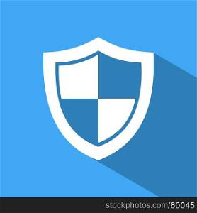 High security shield icon with shade on a blue background
