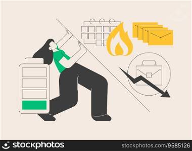 High stress levels abstract concept vector illustration. Stress and mental health, high cortisol level, anxiety and depression cause, crisis management, exhausted from work abstract metaphor.. High stress levels abstract concept vector illustration.