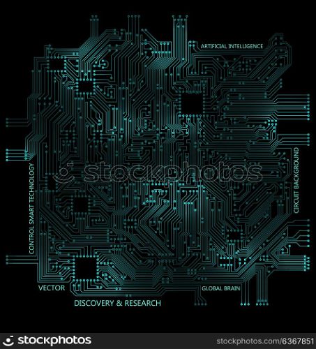 High Tech Circuit Board, Technology Computer Background. High Tech Circuit Board, Technology Computer Background - Illustration Vector