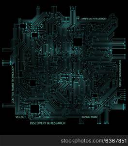 High Tech Circuit Board, Technology Computer Background. High Tech Circuit Board, Technology Computer Background - Illustration Vector