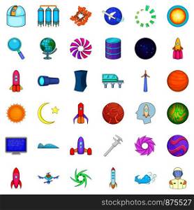 High tech icons set. Cartoon style of 36 high tech vector icons for web isolated on white background. High tech icons set, cartoon style