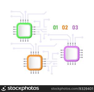 High technology infographic chart design element set. Abstract vector symbols for infochart with blank copy spaces. Kit with shapes for instructional graphics. Visual data presentation. High technology infographic chart design element set