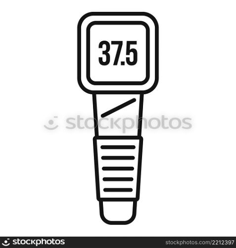 High temperature icon outline vector. Digital thermometer. Medical electronic. High temperature icon outline vector. Digital thermometer