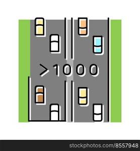 high traffic road color icon vector. high traffic road sign. isolated symbol illustration. high traffic road color icon vector illustration