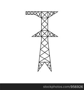 High voltage electric pylon. Power line symbol. Electric power line tower icon. Vector illustration. High voltage electric pylon. Power line symbol. Electric power line tower icon.