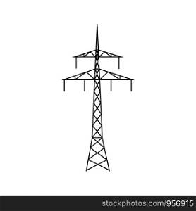 High voltage electric pylon. Power line symbol flat design. Electric power line tower icon for web design. Vector illustration. High voltage electric pylon. Power line symbol flat design.