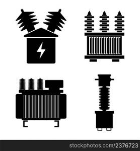high voltage electrical transformer icon vector symbol design