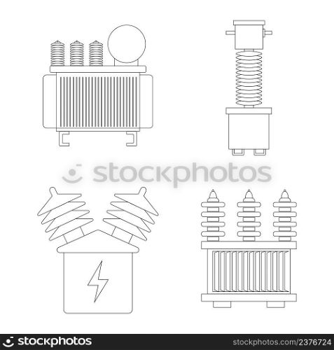 high voltage electrical transformer icon vector symbol design