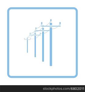 High voltage line icon. Blue frame design. Vector illustration.