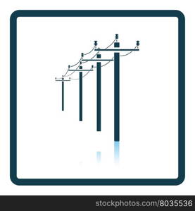 High voltage line icon. Shadow reflection design. Vector illustration.