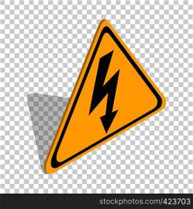 High voltage sign isometric icon 3d on a transparent background vector illustration. High voltage sign isometric icon