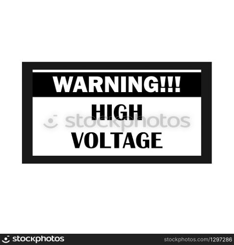High Voltage Warning Icon. Electrocution Danger Vector Illustration Logo Template.