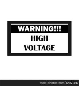 High Voltage Warning Icon. Electrocution Danger Vector Illustration Logo Template.