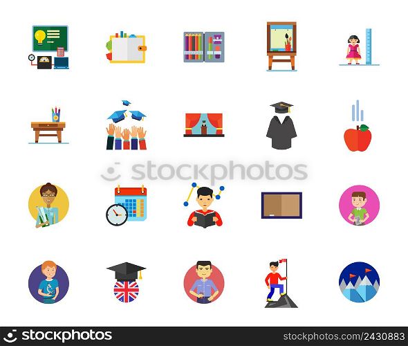 Higher education icon set. Can be used for topics like school, graduation, teaching, lesson