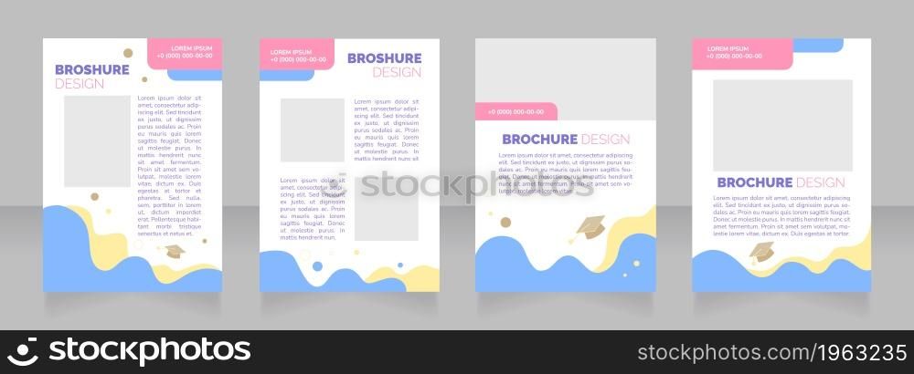Higher education institution blank brochure layout design. Degree courses. Vertical poster template set with empty copy space for text. Premade corporate reports collection. Editable flyer paper pages. Higher education institution blank brochure layout design