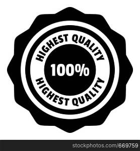Highest quality logo. Simple illustration of highest quality vector logo for web. Highest quality logo, simple style.