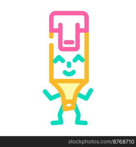 highlighter stationery character color icon vector. highlighter stationery character sign. isolated symbol illustration. highlighter stationery character color icon vector illustration