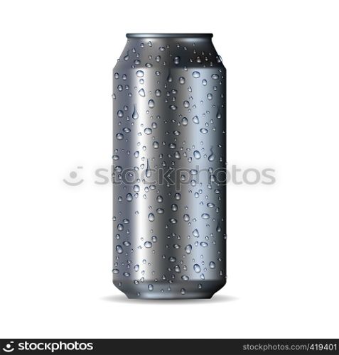 Highly realistic aluminum can isolated on a white background. Highly realistic aluminum can