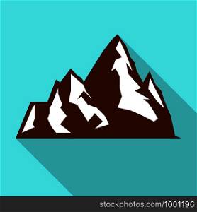 Hight mountain icon. Flat illustration of hight mountain vector icon for web design. Hight mountain icon, flat style