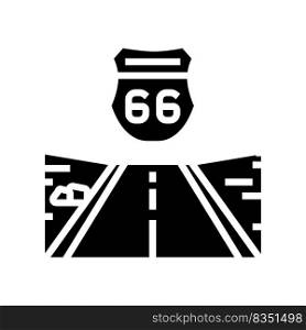 highway 66 glyph icon vector. highway 66 sign. isolated symbol illustration. highway 66 glyph icon vector illustration