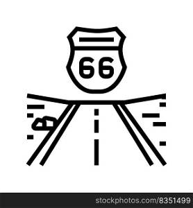 highway 66 line icon vector. highway 66 sign. isolated contour symbol black illustration. highway 66 line icon vector illustration