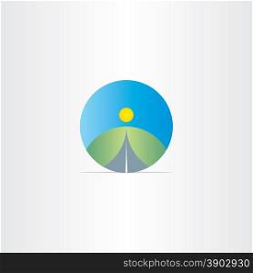 highway and landscape vector icon design