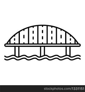 Highway bridge icon. Outline highway bridge vector icon for web design isolated on white background. Highway bridge icon, outline style