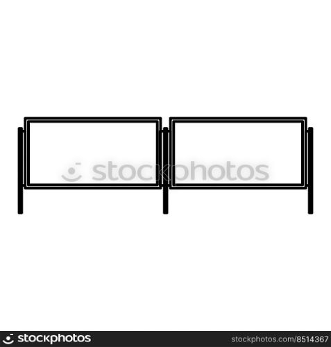 Highway fence road vector icon illustration outline. Barrier street traffic danger and construction protection isolated white line thin