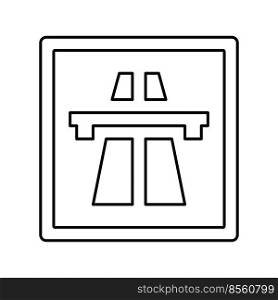 highway road sign line icon vector. highway road sign sign. isolated contour symbol black illustration. highway road sign line icon vector illustration