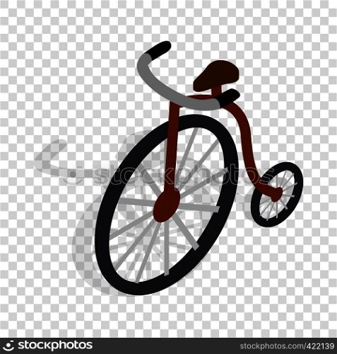 Highwheel bike isometric icon 3d on a transparent background vector illustration. Highwheel bike isometric icon