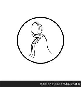 hijab fashion logo vector symbol on white background