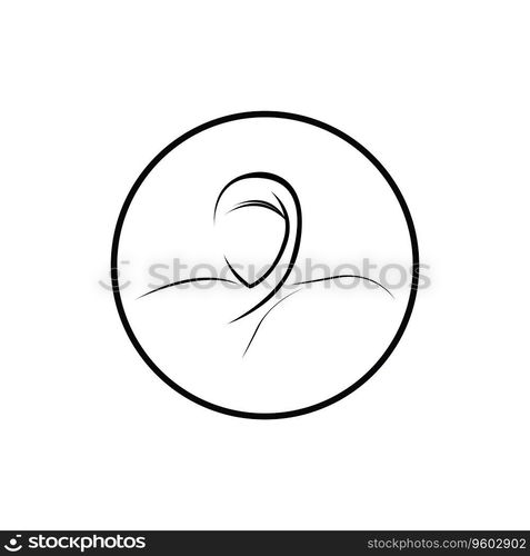 hijab fashion logo vector symbol on white background