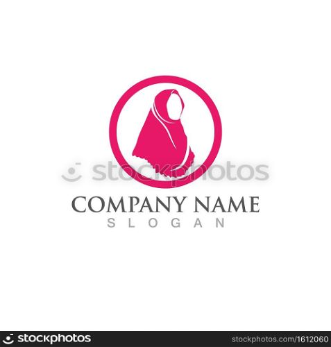 Hijab logo and symbol  illustration template design