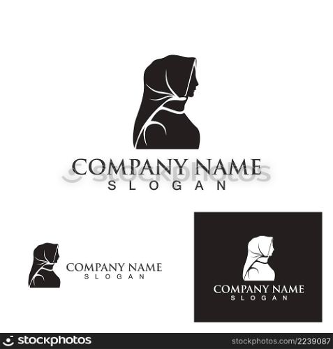 Hijab logo and symbol illustration template design