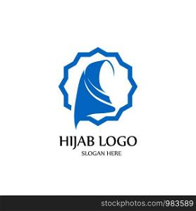 hijab logo and symbol vector
