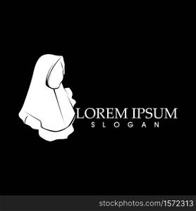 Hijab logo black background vector