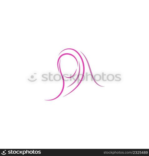 Hijab logo icon illustration design vector template